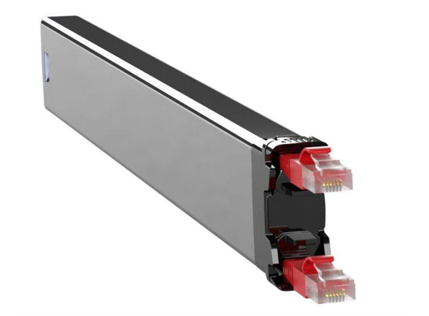 Patchbox 365 kassett - STP rød Cat.6A 0.8M, 365mm dyp