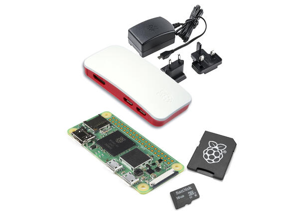 Raspberry Pi Zero W Kit, Starter 32GB microSD, Case, Strømadapter