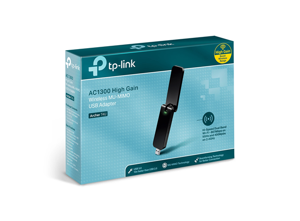 TP-Link Archer T4U V3.2 WiFi USB Adapter AC1300, Dual Band, USB 3.0, MU-MIMO