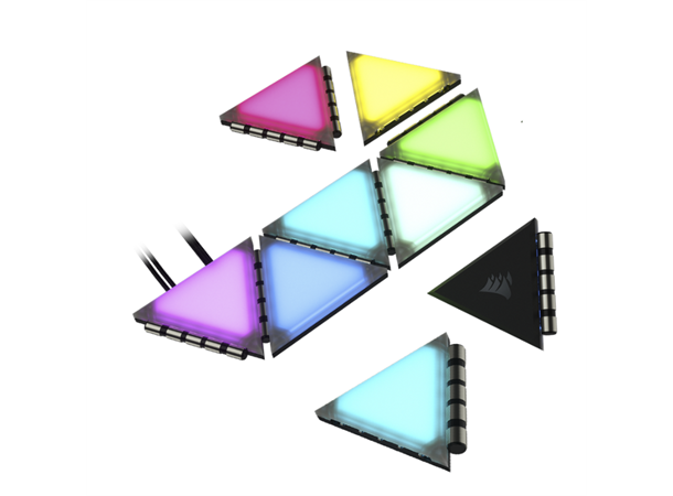 iCUE LC100 Smart Case Lighting Triangles Starter Kit, med Node PRO kontroller
