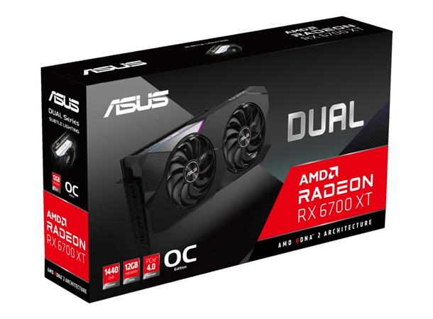 ASUS Radeon RX 6700 XT DUAL OC Skjermkort, PCI Express 4.0, 12GB GDDR6
