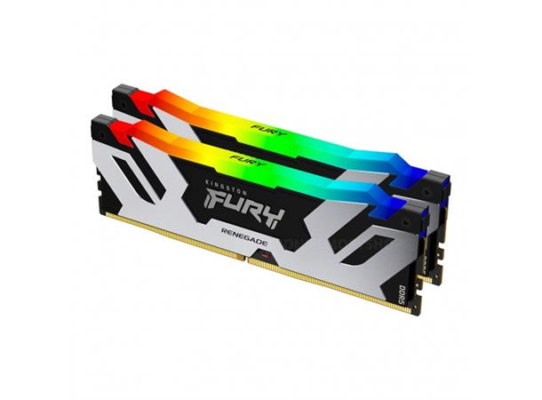 Kingston Fury Renegade RGB 6400MHz 32GB 2x16GB Sølv DDR5 CL32-39-39 1.4V XMP