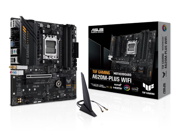 ASUS TUF GAMING A620M-PLUS WIFI AM5, A620, mATX, 1 x PCIe 4.0, DDR5