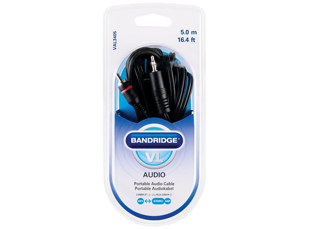 Bandridge Portable Audio Cable, 5m 3,5mm Han - 3,5mm Han, BAL3305