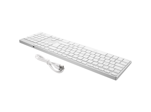 DELTACO trådløst tastatur Nordic Konstruksjon i aluminium, USB, sølv