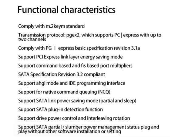 Kontroller 5x SATA (6G) til  M.2 (Key M) med heatsink, JMB585 chip, Mac/Win/Linux