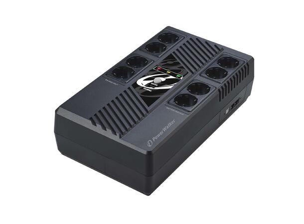 PowerWalker VI 600 MS UPS (360 watt) 8x Schuko, line interactive UPS, 600 VA