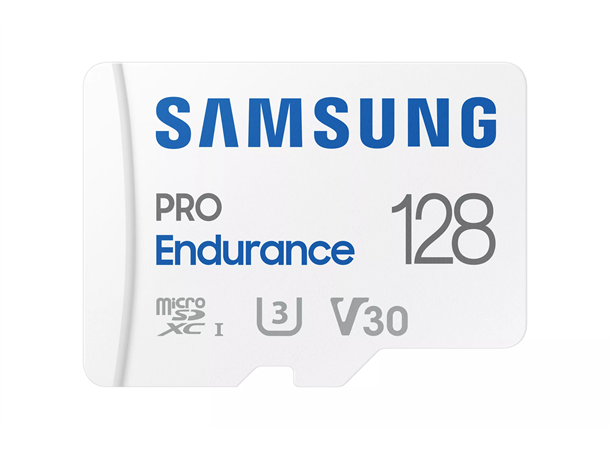 Samsung MicroSD Pro Endurance 128GB R100/W40, opp til 70080 timer