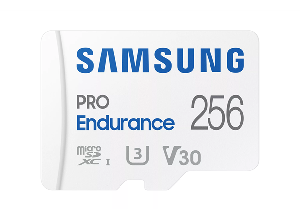 Samsung MicroSD Pro Endurance 256GB R100/W40, opp til 140160 timer