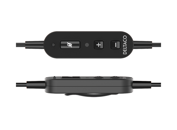 DELTACO Office USB stereo headset med mikrofon og volumkontroll