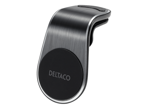 DELTACO magnetisk mobilholder for bil Vinklet for luftventil, for mobil, svart