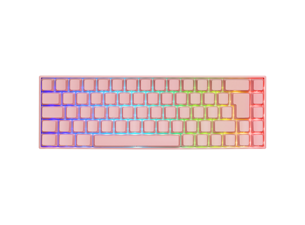 DG PK95R Mekanisk Tastatur (65%) - Rosa Lavprofil, RGB, Kailh Red switches