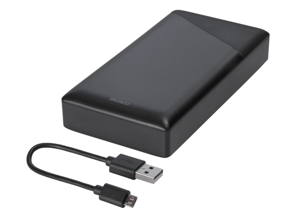 Deltaco PowerBank 20000mAh USB-C PD / QC 1x USB-A hurtiglading, 1x USB-C PD