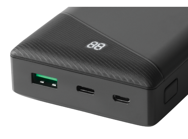 Deltaco PowerBank 20000mAh USB-C PD / QC 1x USB-A hurtiglading, 1x USB-C PD