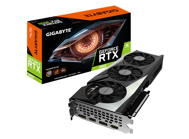Gigabyte GeForce RTX 3050 Gaming OC Skjermkort, PCI Express 4.0, 8GB GDDR6