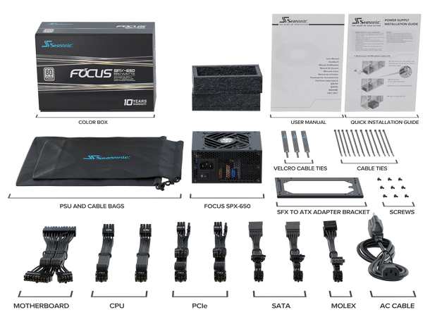 SEASONIC Focus SPX - 650W 80 PLUS Platinum, 10 års garanti