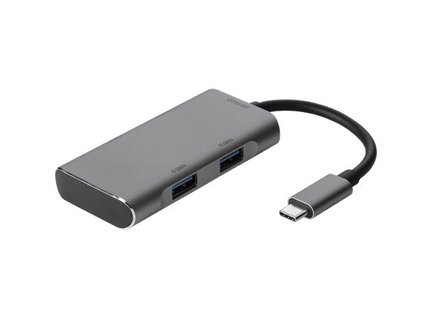 USB-C Hub, 2x USB-A & 2x USB-C Passer til Win/MacOS/iOS/Android