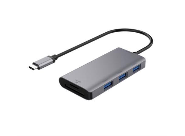 USB-C Hub, 3x USB-A & SD-kortleser Passer til Win/MacOS/iOS/Android