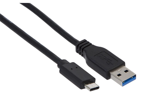 USB-C han - USB3.0-A han kabel, 2m 2m, Svart,  USB 3.0 (5Gbps)