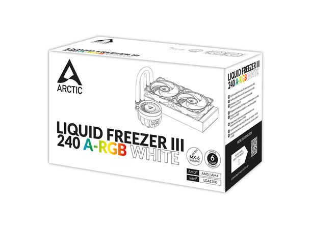 Arctic Cooling Liquid Freezer III 240RGB ARGB, 240mm, 200-2000RPM, 48.8CFM, White