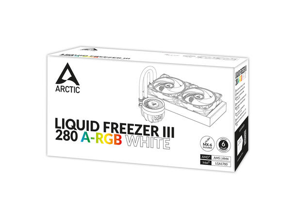 Arctic Cooling Liquid Freezer III 280RGB ARGB, 280mm, 200-1700RPM, 72.8CFM, White