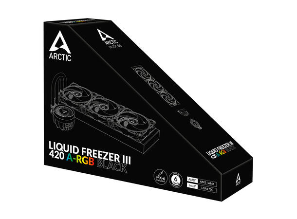 Arctic Cooling Liquid Freezer III 420RGB ARGB, 420mm, 200-1700RPM, 72.8CFM, Black
