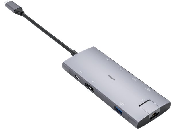 Elivi USB-C Docking 8 i1 MultiPort Adapter HUB, 10Gpbs, SpaceGrey