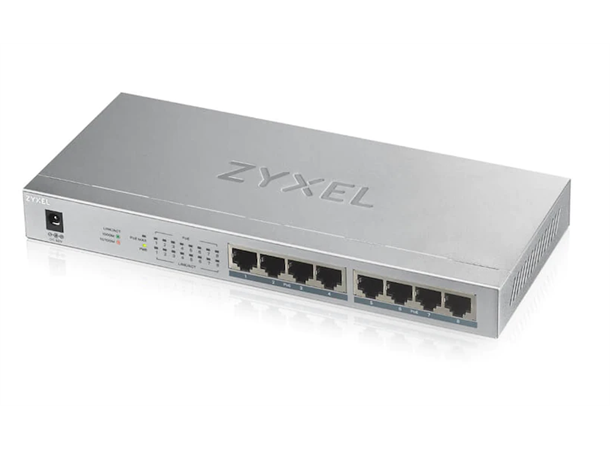 Zyxel GS1008HP PoE+ Switch 8 port, Unmanaged, 8x PoE+, 60W