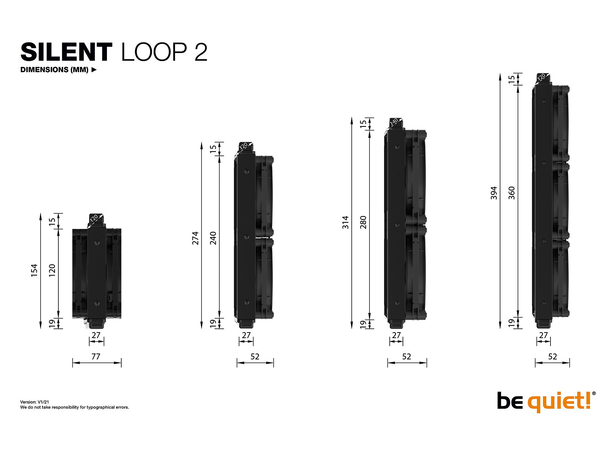 Be Quiet Silent Loop 2 240mm CPU Kjøler 240mm (2x120mm), 16.8-38.3 dB