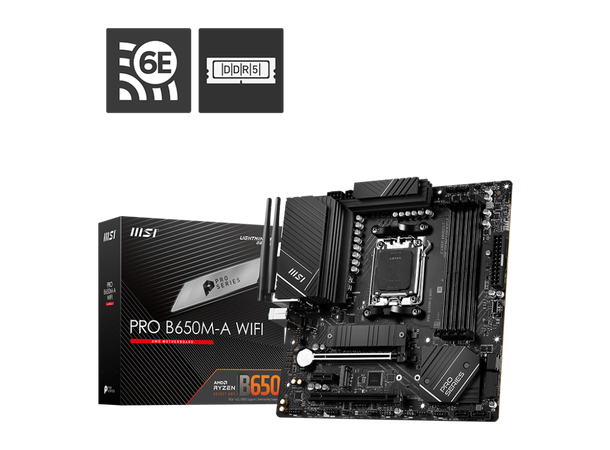 MSI PRO B650M-A WIFI mATX, AM5, 2x M.2, 4x DDR5, 2.5GB