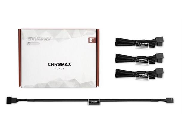 Noctua NA-SEC1 chromax.black extensions 4x 30cm 4-pin PWM forlengerkabler
