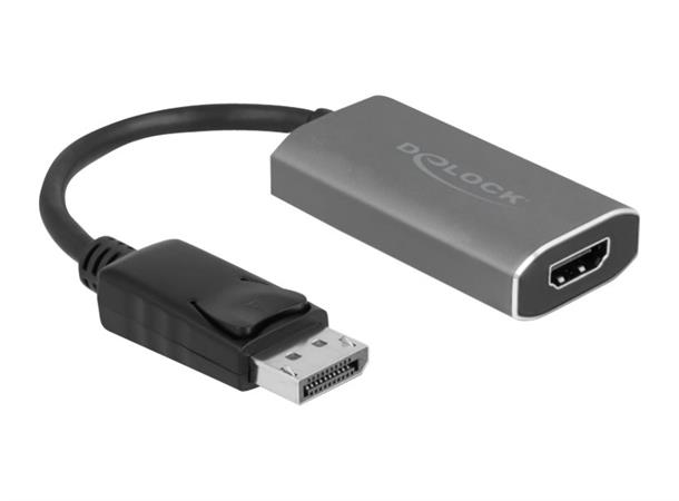 Adapter DisplayPort 1.4 - HDMI (8K) aktivt, 0,2m, HDCP 2.2, 3D, Sort/grå