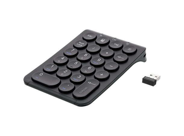 DELTACO trådløs numpad (USB nano) - numerisk tastatur til tallkverneren