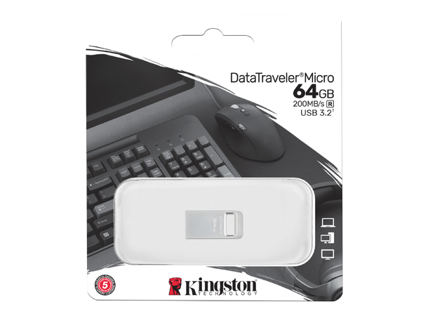 Kingston Micro DataTraveler 64GB 64GB, USB 3.2 Gen 1, Type A, 200MB/s