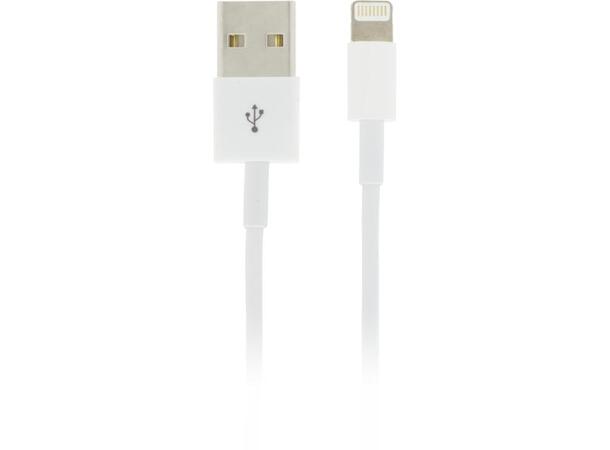 Lightning to USB cable 1m hvit 1m, MFi, synk-/ladekabel, hvit