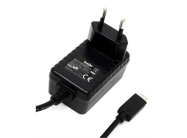 OKDO USB-C Strømadapter 5V3A EU plug, perfekt for Pi4!