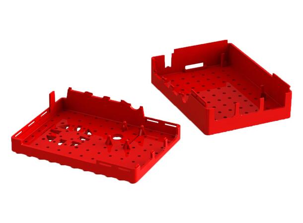 Raspberry Pi 4 Lego Case Med viftegrill, Rød