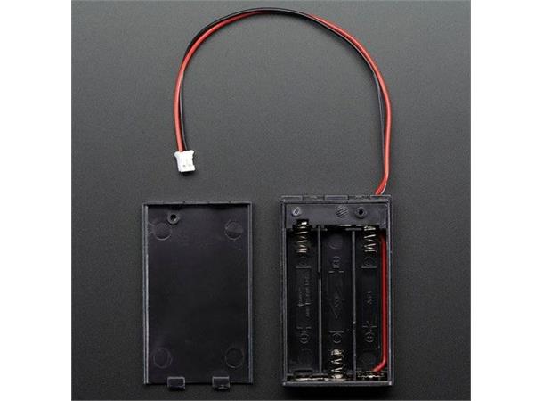 3 x AAA Batteriholder med 2-pins JST, Av/På- bryter