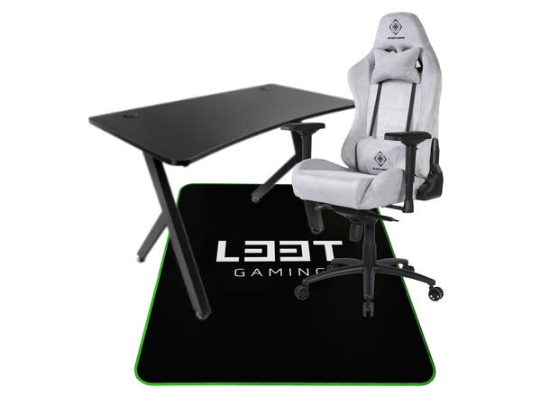 DI: Gamer - Bord & Stol-pakke Gamerstol, bord og gulvmatte