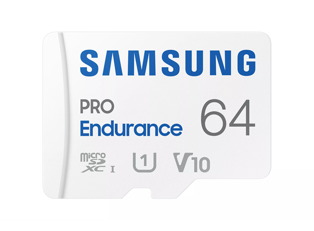 Samsung MicroSD Pro Endurance 64GB R100/W30, opp til 35040 timer