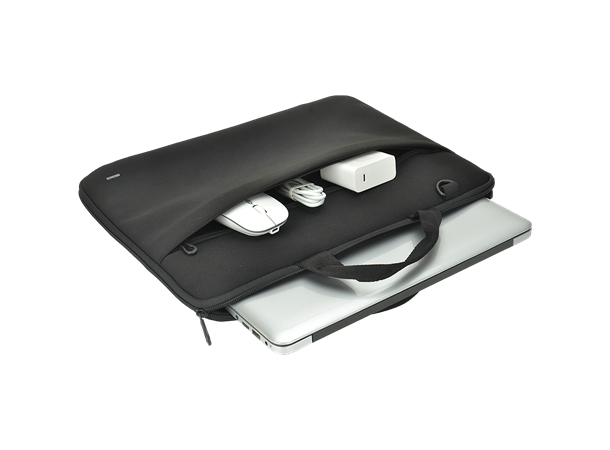 Slitesterk laptopveske med stropp 15-16" For 15-16" bærbare PCer, neoprene, sort