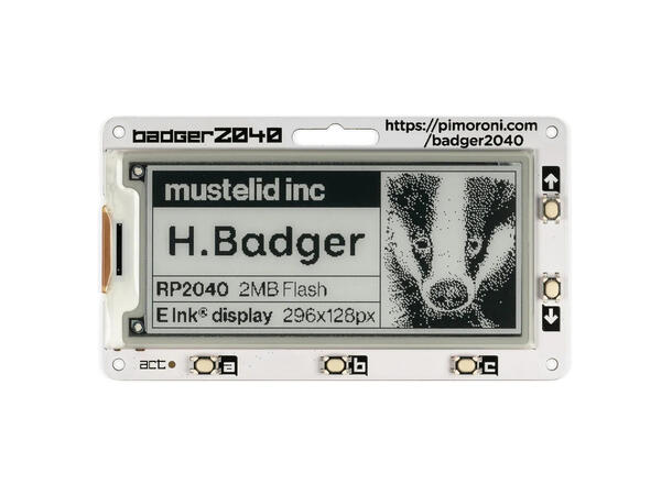 Badger 2040 Kit Navneskilt med e-ink display. Kit