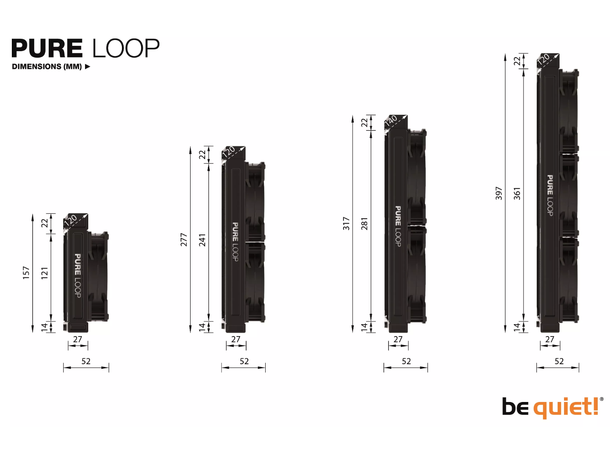 Be Quiet Pure Loop 240mm CPU Kjøler 240mm, AM5/AM4 / LGA1700, 19-39.5 dBA