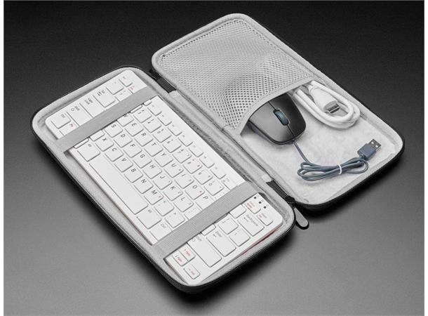 Black Zipper Sleeve Case med håndtak til Raspberry Pi 400