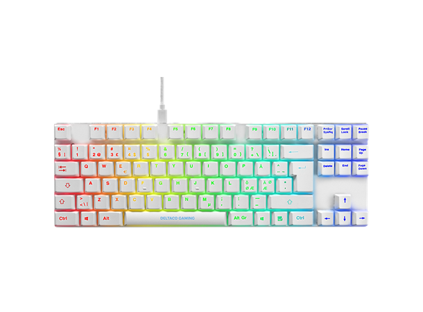 DG WK90R Mekanisk Tastatur (TKL) - Hvit Lavprofil, RGB, Outemu Red switches