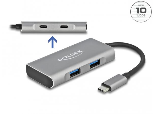 Delock 4-Port Superspeed USB-C 3.2 Hub 2x USB-A 3.2gen2 + 2x USB-C 3.2gen2 DEMO