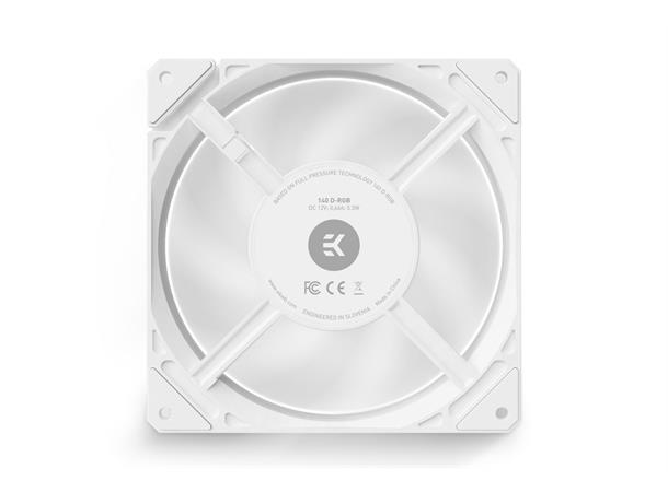 EK-Loop Fan FPT 140 - D-RGB, PWM Hvit, 600-2200rpm PWM