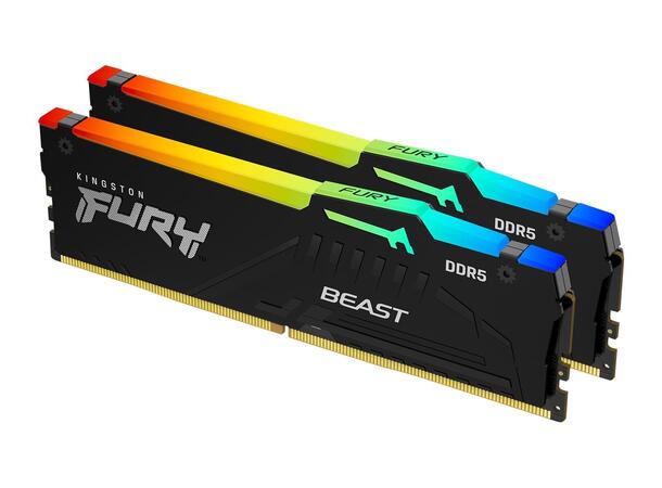 Kingston FURY Beast RGB DDR5 6000MHz 64G 2x32GB, Intel XMP, CL 40