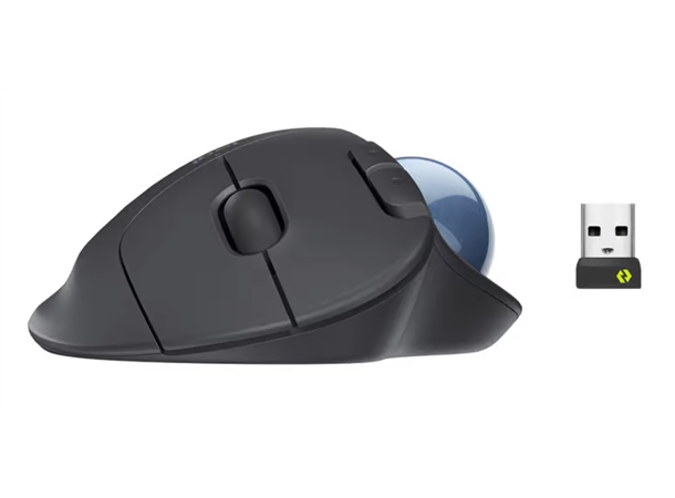 Logitech Ergo M575 - Trackball, Grå Trådløs høyrehånds ergonomisk mus
