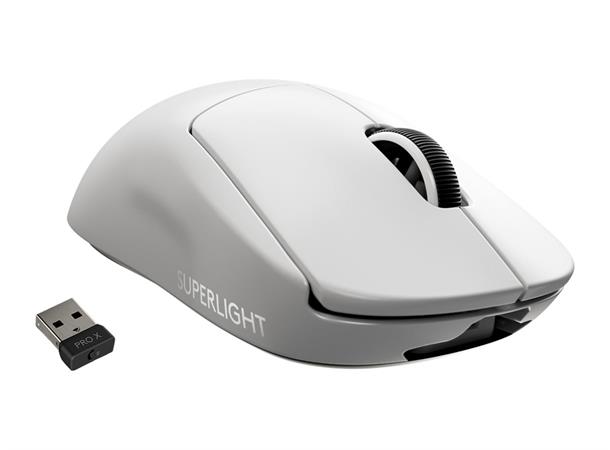 Logitech G Pro X Superlight trådløs mus lightspeed, trådløs, 63g, 16000dpi, hvit